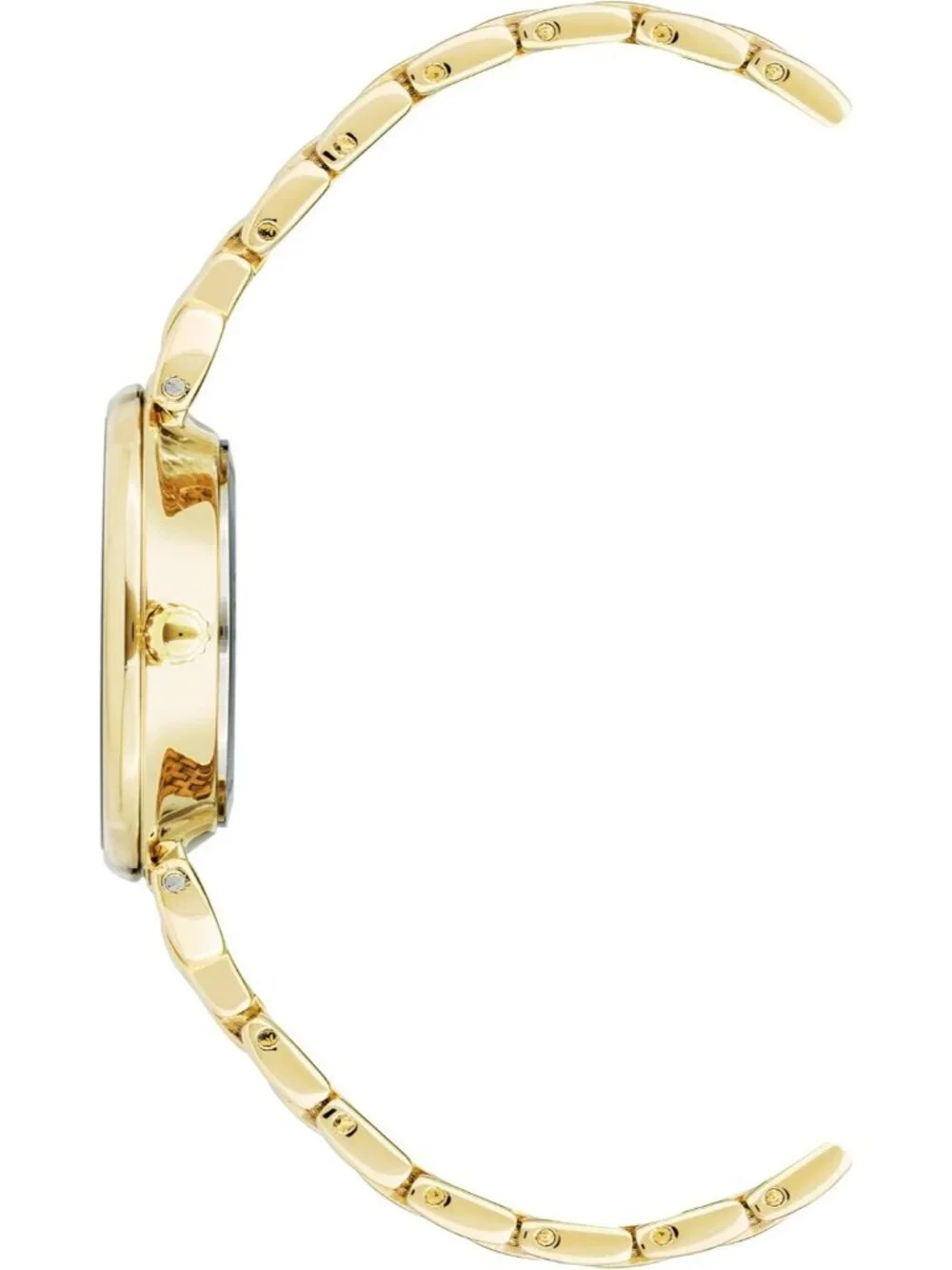 Anne Klein Womens Gold Green Analog Japanese Quartz Roman Numeral Bracelet Watch